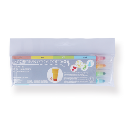 Kuretake ZIG Clean Color Dot Double-Sided Marker - 4 Color Set - Stationery Pal
