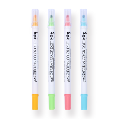Kuretake ZIG Clean Color Dot Double-Sided Marker - 4 Color Set - Stationery Pal
